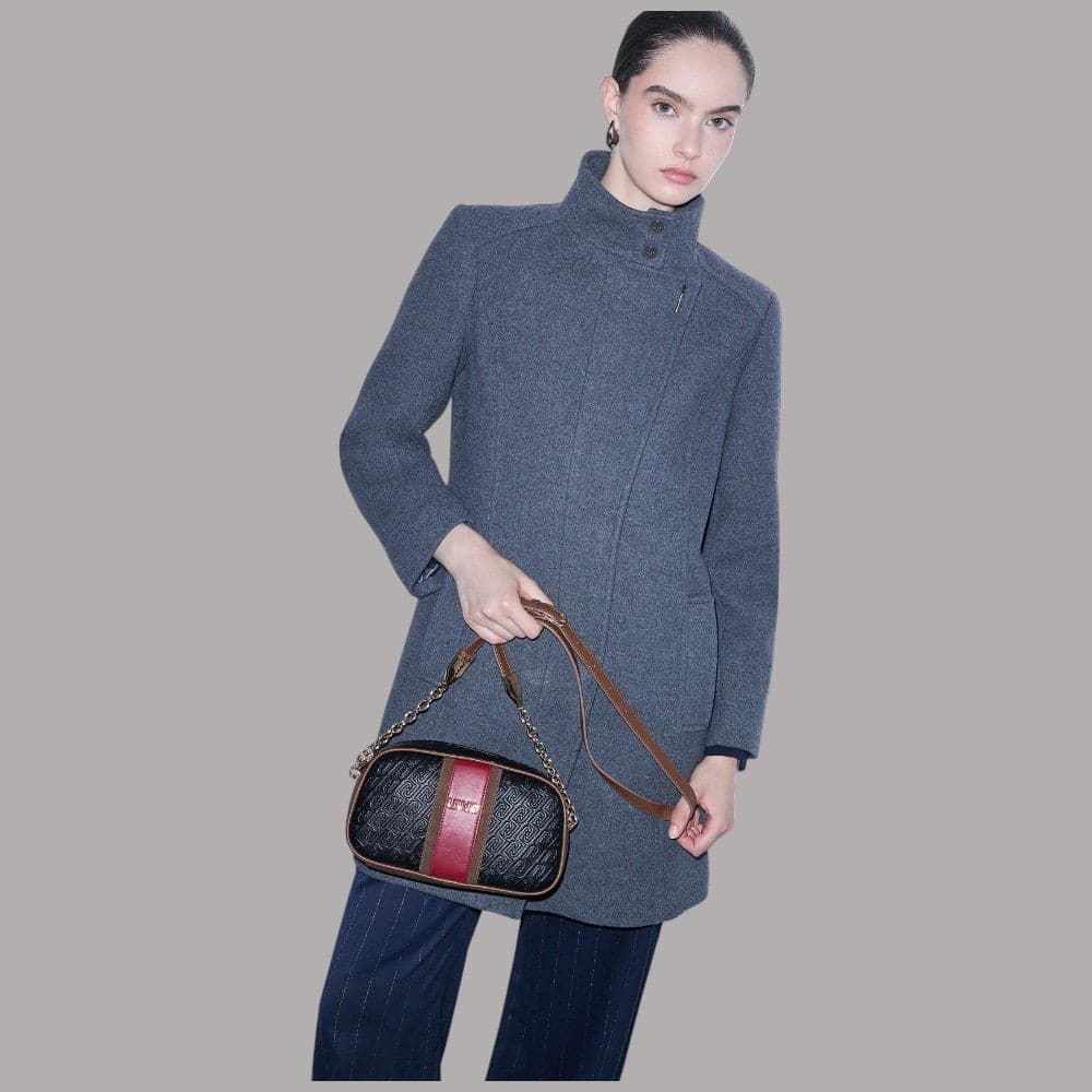 Borsa a tracolla Liu Jo Ematite media con effetto micro bottalato - 7