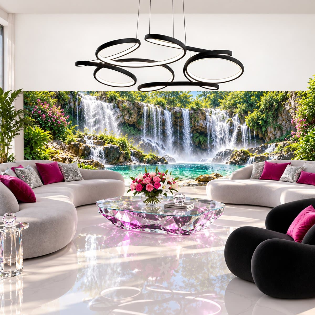 Lampadario led Promoluce FLOWER S93 NE LED CCT 4480LM dimmerabile dinamica telecomando - 4