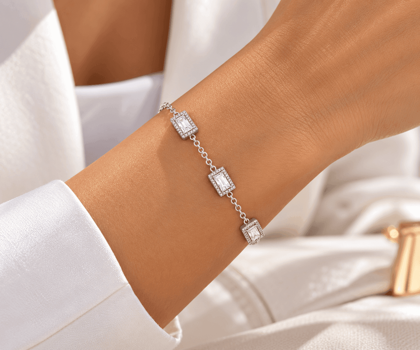 Ops Objects  -  Bracciale catena con dettagli rettangolo con cristalli Ariel - 2