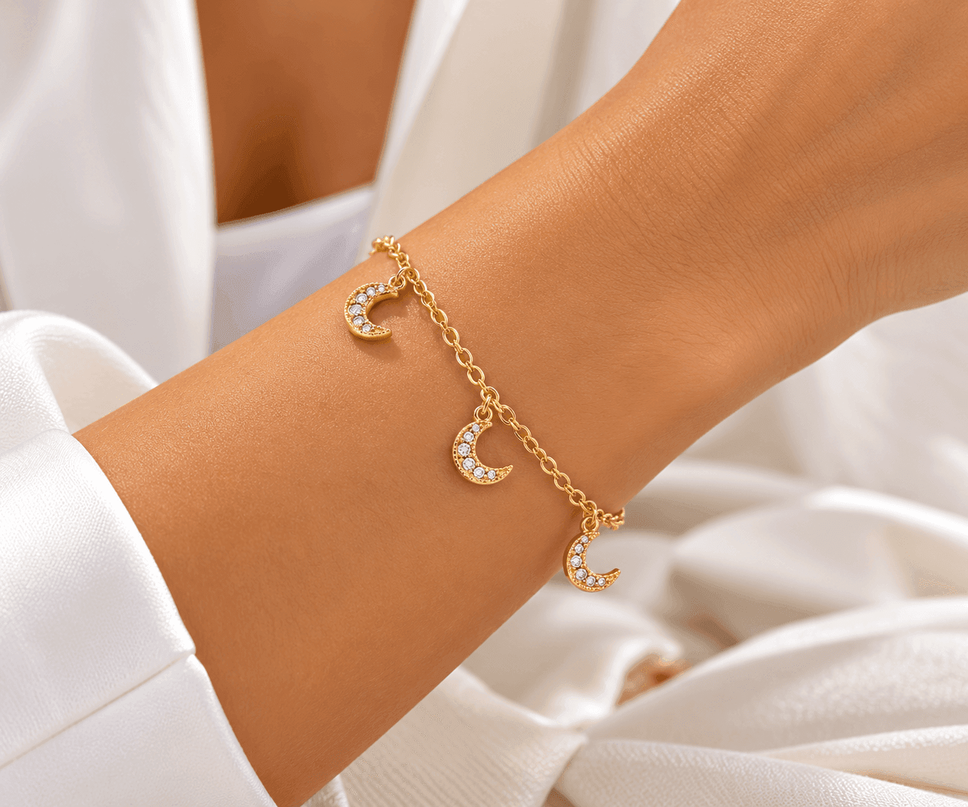Ops Objects  -  Bracciale catena con pendenti luna con cristalli Ariel - 2