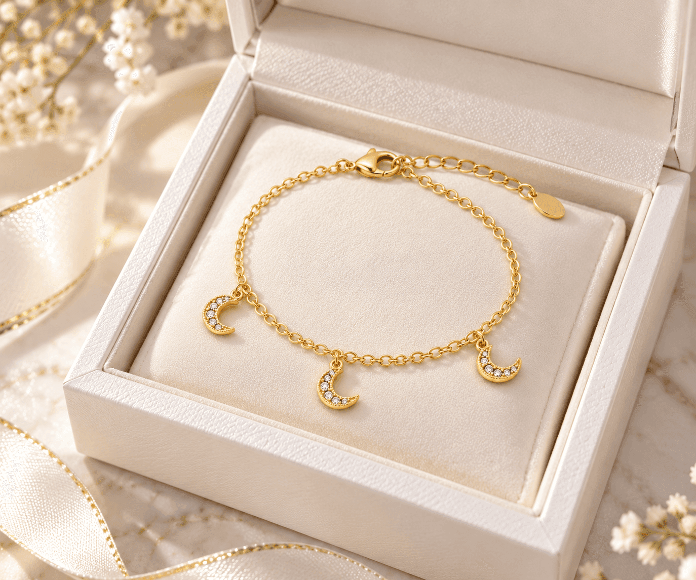 Ops Objects  -  Bracciale catena con pendenti luna con cristalli Ariel - 3