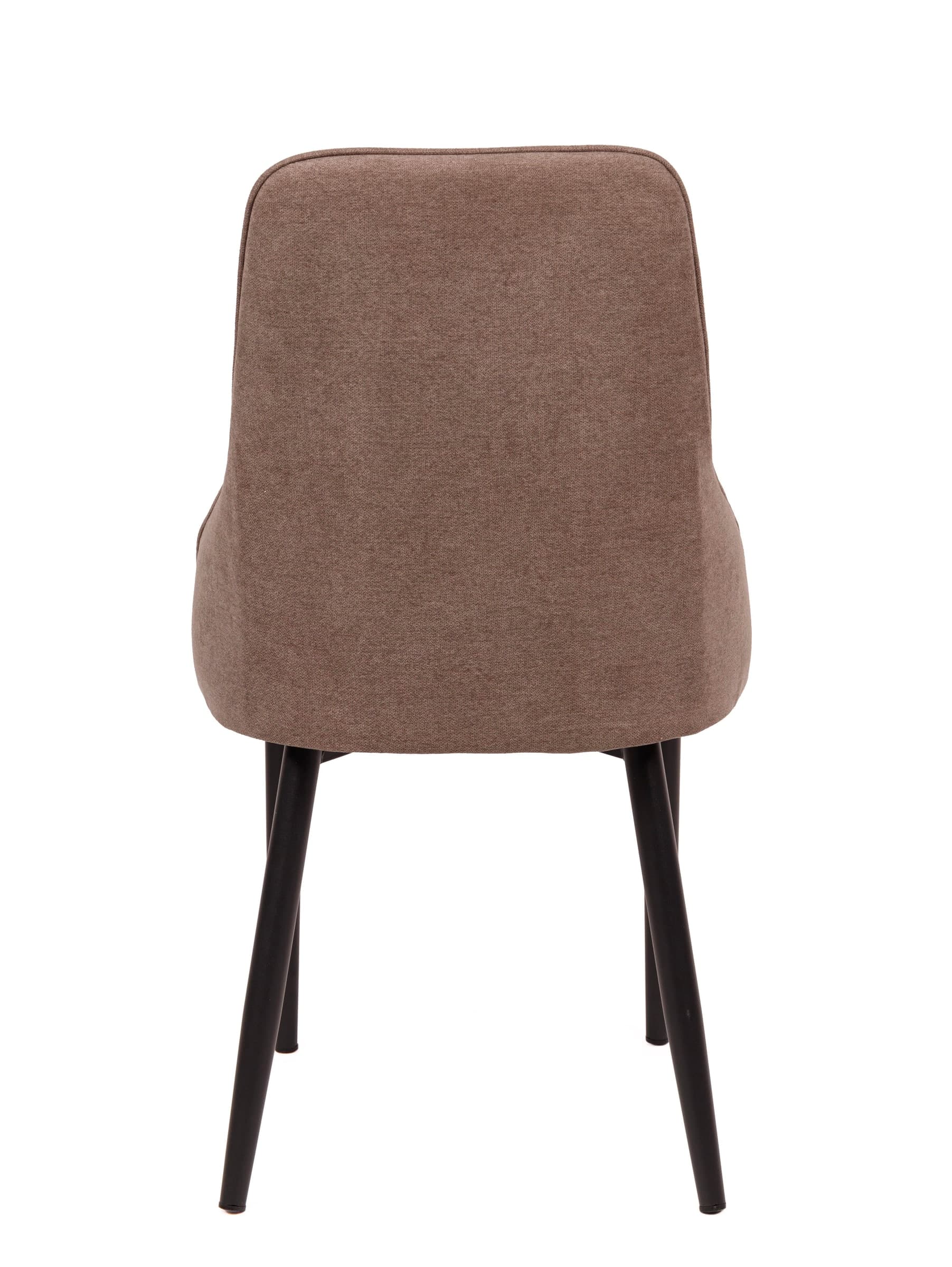 Sedia Chantal in Tessuto Tortora con Gambe Nero Opaco, Sedia Imbottita da Pranzo, Design Moderno ed Elegante per Cucina, Soggiorno e Sala da Pranzo - 4