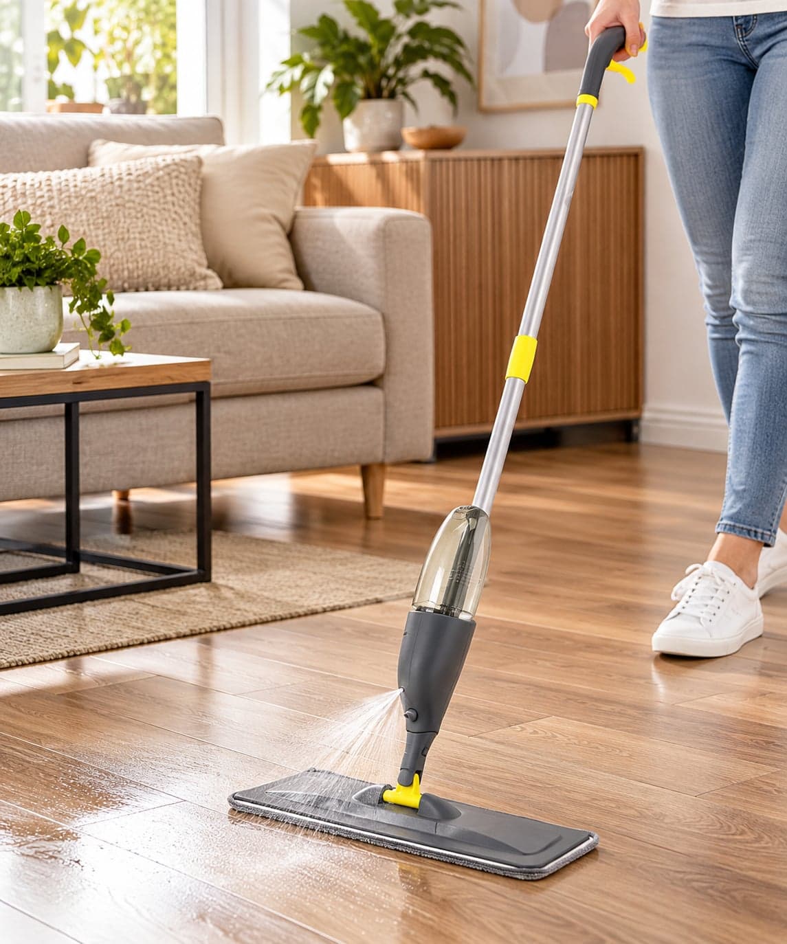 Lavapavimenti Spray con Serbatoio da 380 cc, Mocio con Sistema a Spruzzo, Pulizia Pratica e Veloce per Pavimenti, Piastrelle, Parquet e Laminato - 3