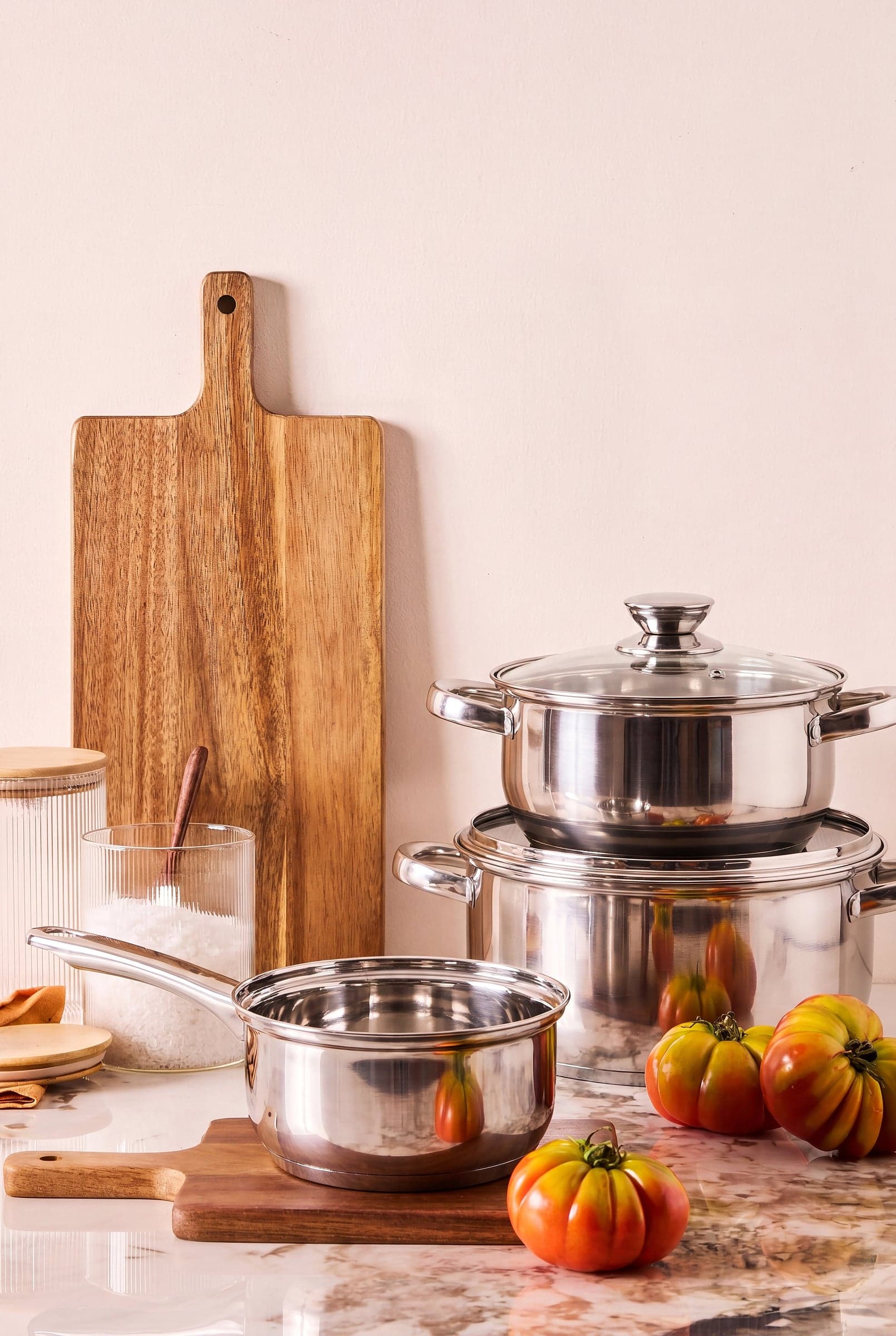 Batteria di Pentole Nova 6 Pezzi in Acciaio Inox, Set Pentole da Cucina, Design Moderno e Funzionale per Preparazioni Quotidiane - 2