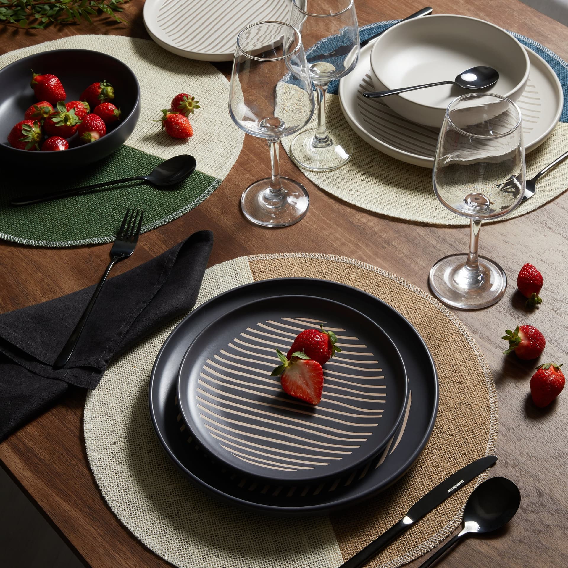 Servizio Piatti Skal 18 Pezzi in Stoneware Grigio, Set Tavola in Gres Ceramico per 6 Persone, Design Moderno ed Elegante per Cucina e Sala da Pranzo - 2