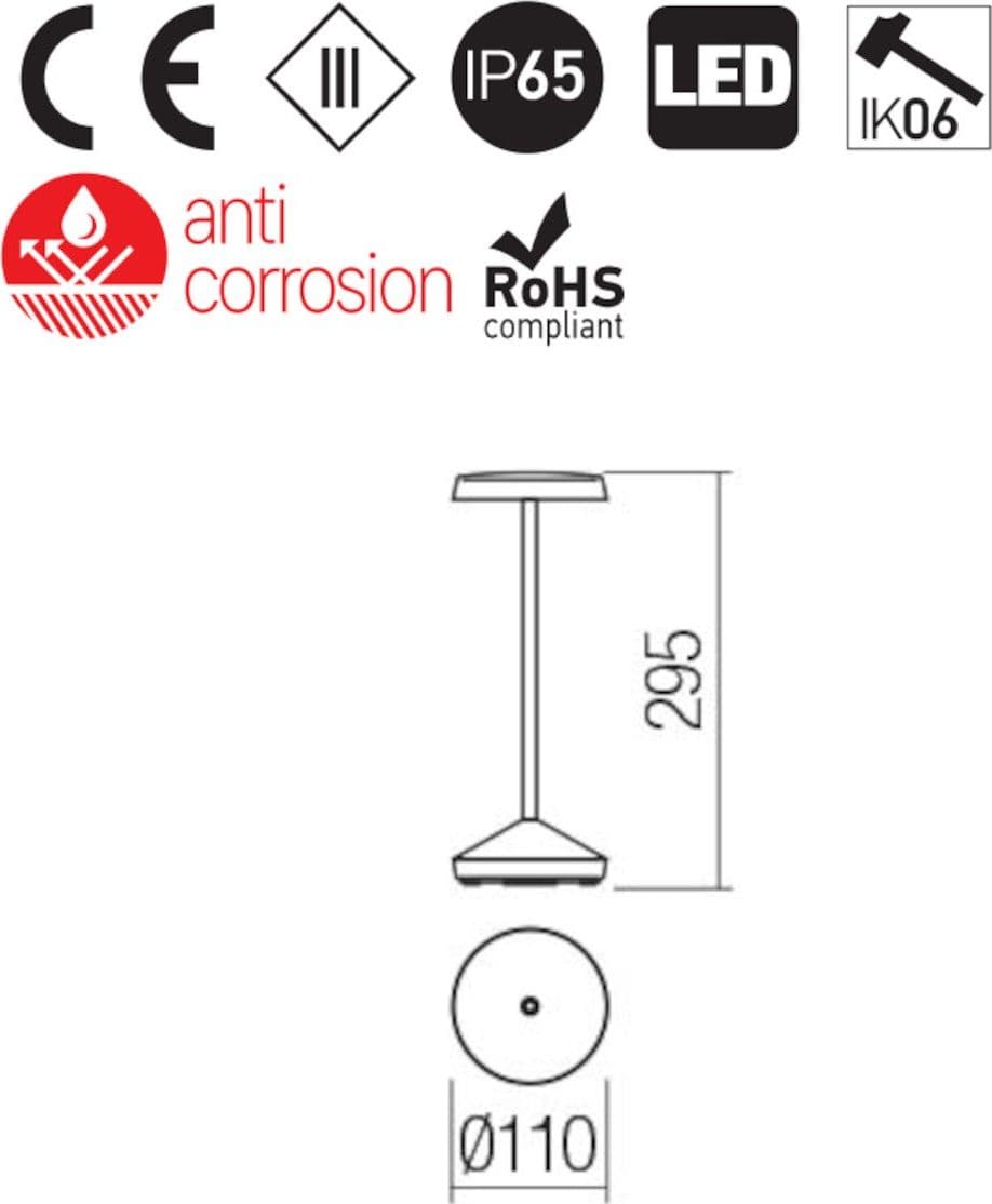 Lampada batteria Redo Group SOPHIE 90314 90317 LED IP65 CCT ricaricabile portatile - 10