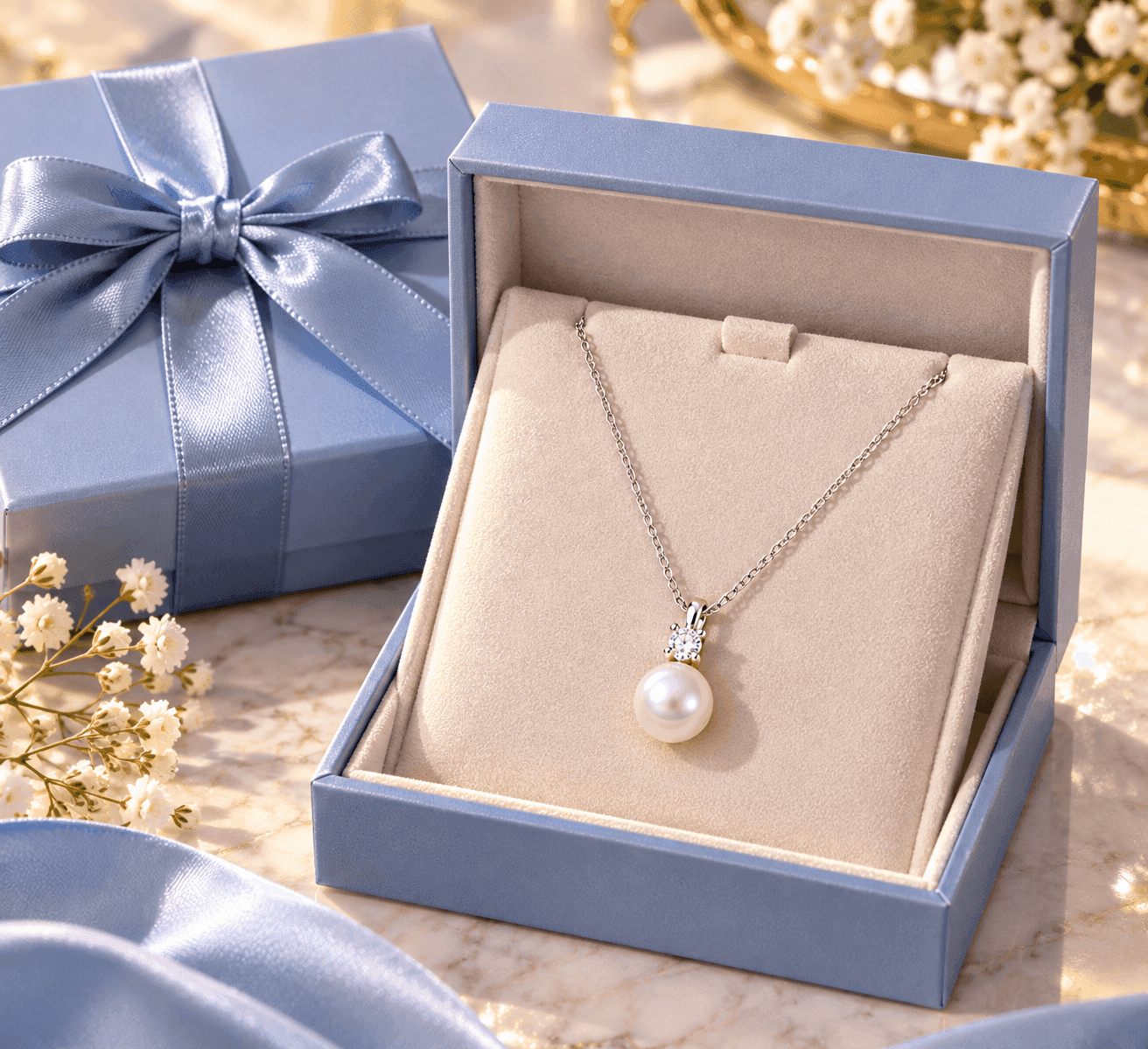 MABINA  -  Collana con perla coltivata e diamante lab-grown 0,08 carati MY DIAMOND - 4