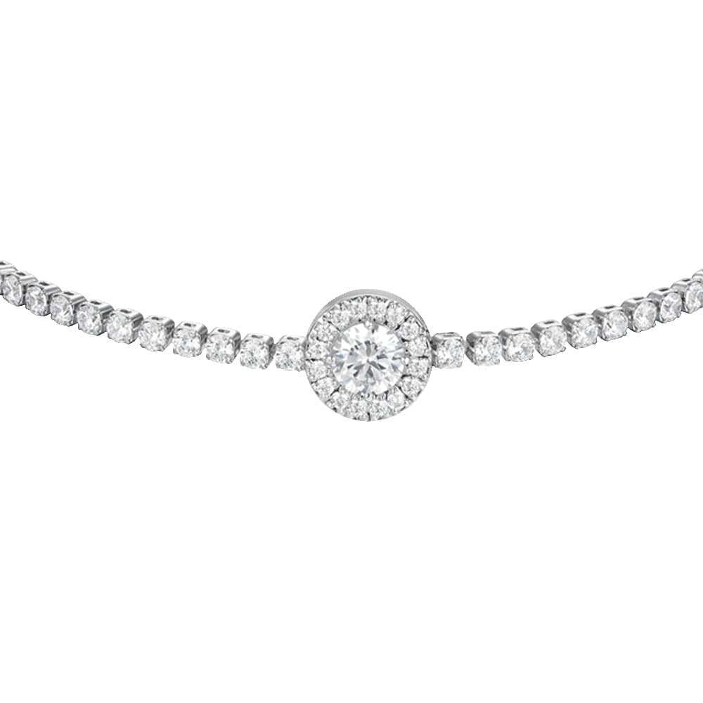 LUCA BARRA  -  BRACCIALE TENNIS DONNA IN ACCIAIO CON ELEMENTO CON ZIRCONI BIANCHI - 2
