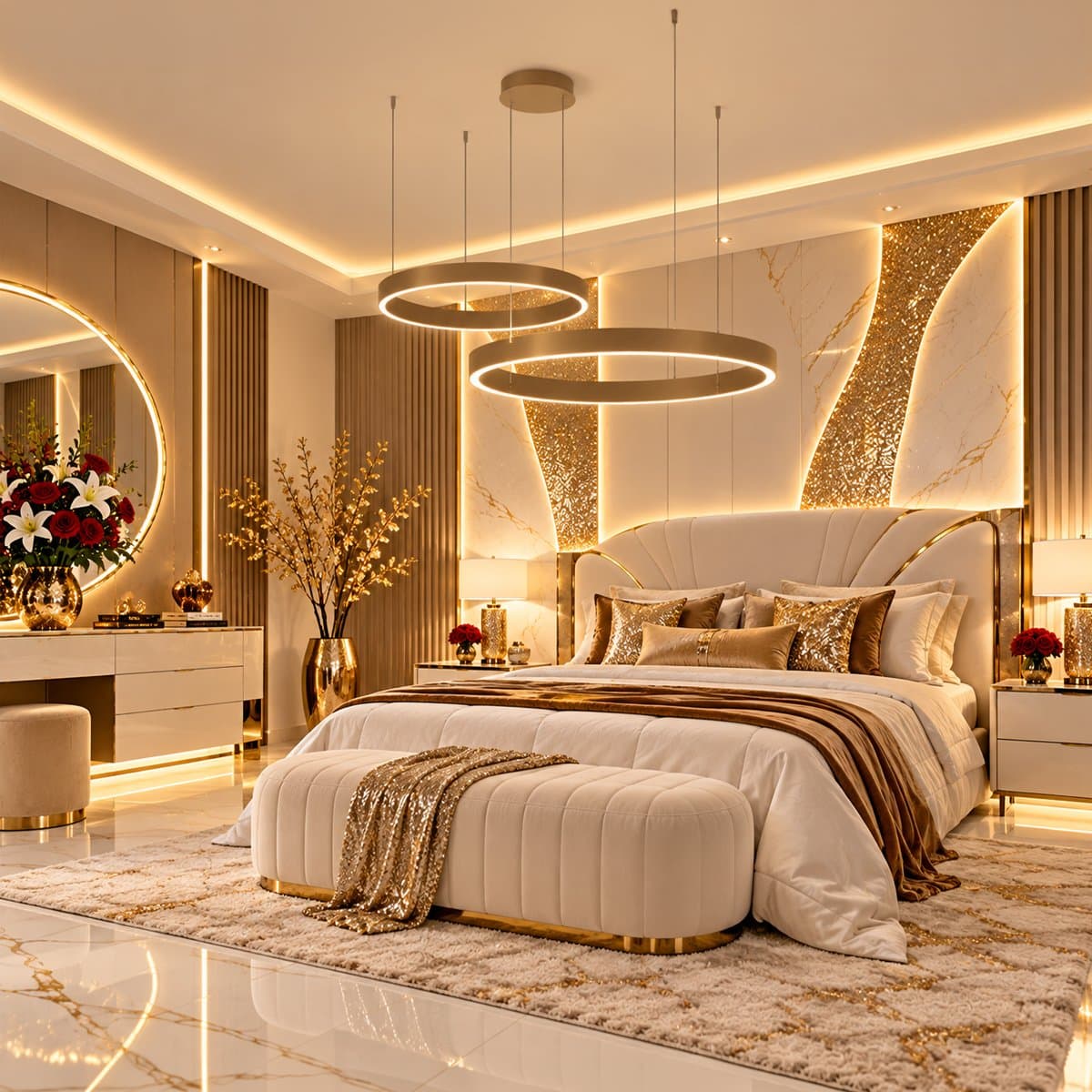 Lampadario moderno Promoluce GAME BIS S40+S60 WS IN&OUT LED CCT 4500LM biemissione metallo sabbia bagnata silicone - 3