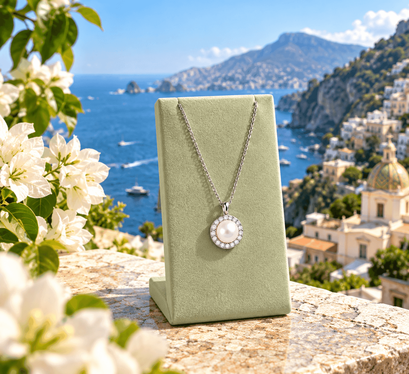 MABINA  -  Collana con perla coltivata e diamanti lab-grown 0,17 carati MY DIAMOND - 5