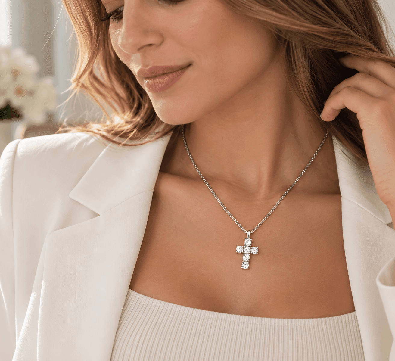 MABINA  -  Collana con croce in diamanti lab-grown 0,39 carati MY DIAMOND - 2