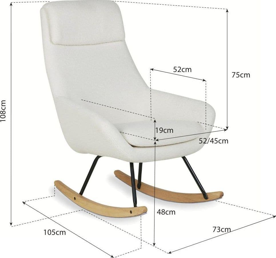 Sedia a Dondolo Quax Nordic – Cream