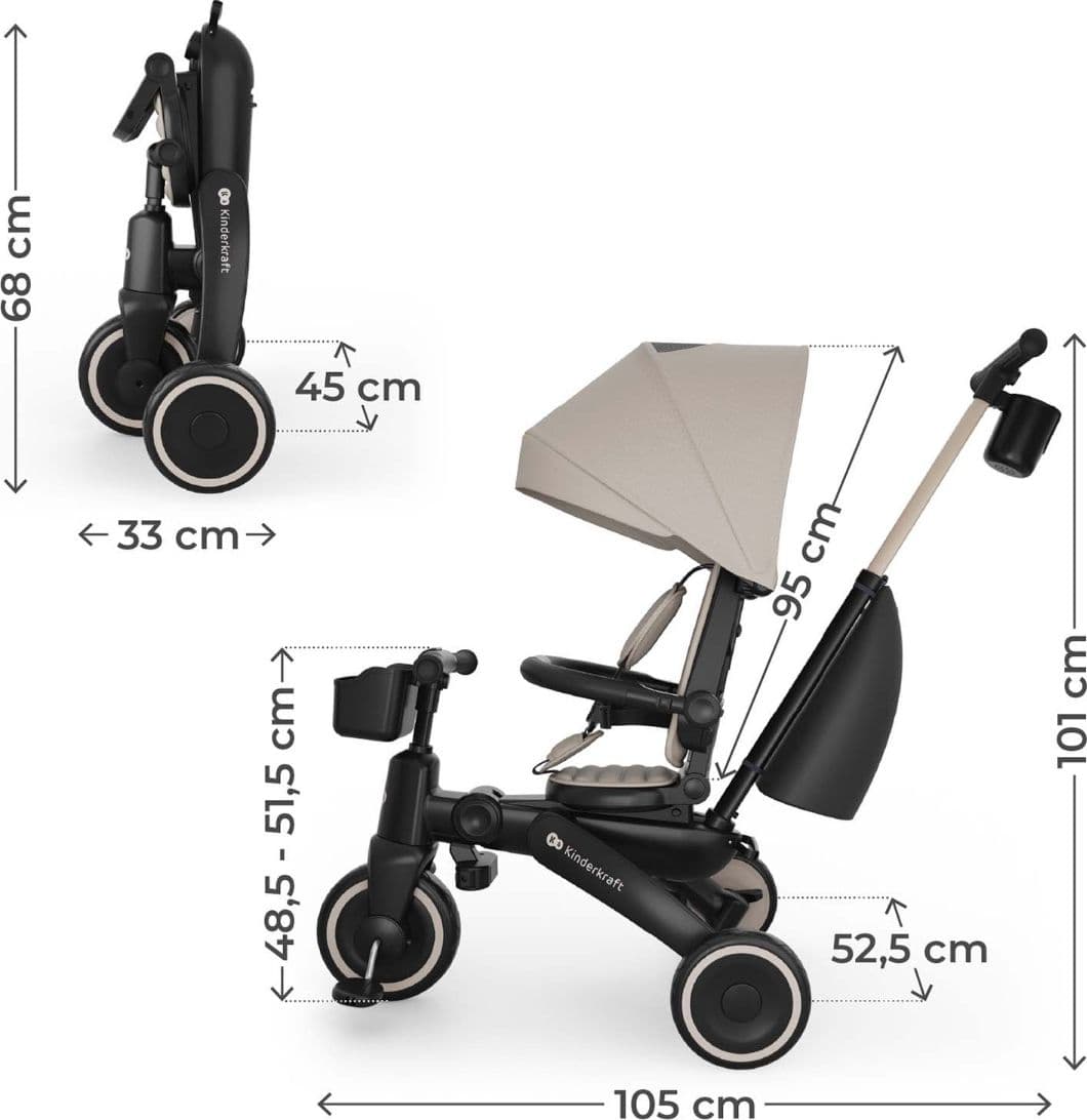 Triciclo Kinderkraft Jazz 3 – Beige