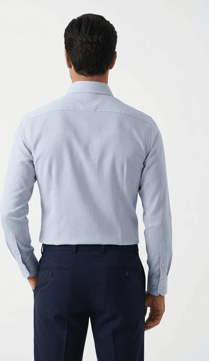 Camicia uomo Barba celeste dobby micro armatura vintage - 2