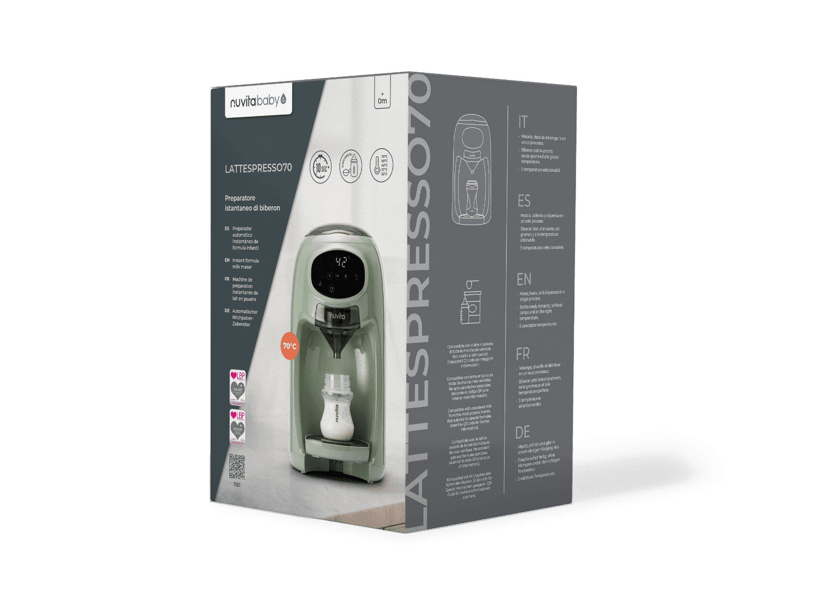 Lattespresso Macchina Prepara Latte In Polvere Nuvita Sage Green - 9