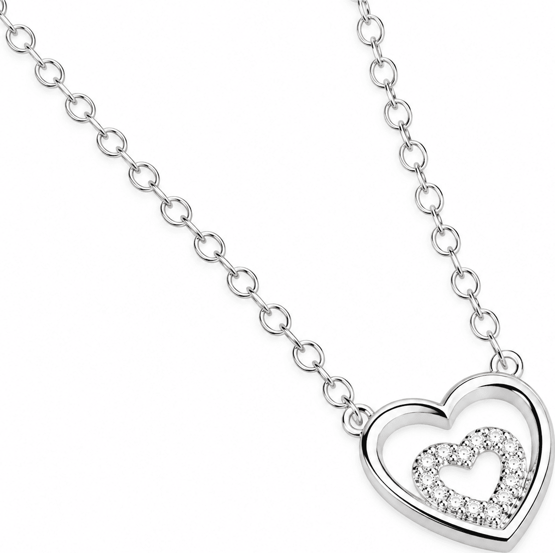 MABINA  -  Collana con cuori e diamanti lab-grown 0,09 carati MY DIAMOND - 3