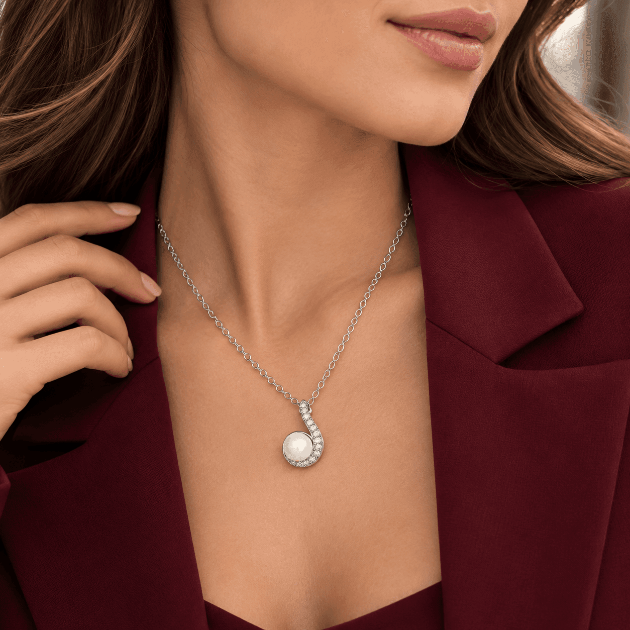 MABINA  -  Collana con perla coltivata e diamanti lab-grown 0,10 carati MY DIAMOND - 2
