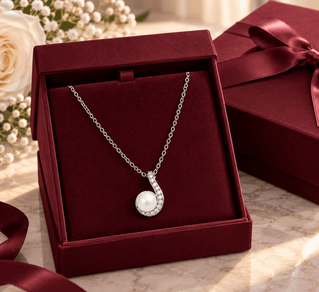 MABINA  -  Collana con perla coltivata e diamanti lab-grown 0,10 carati MY DIAMOND - 4