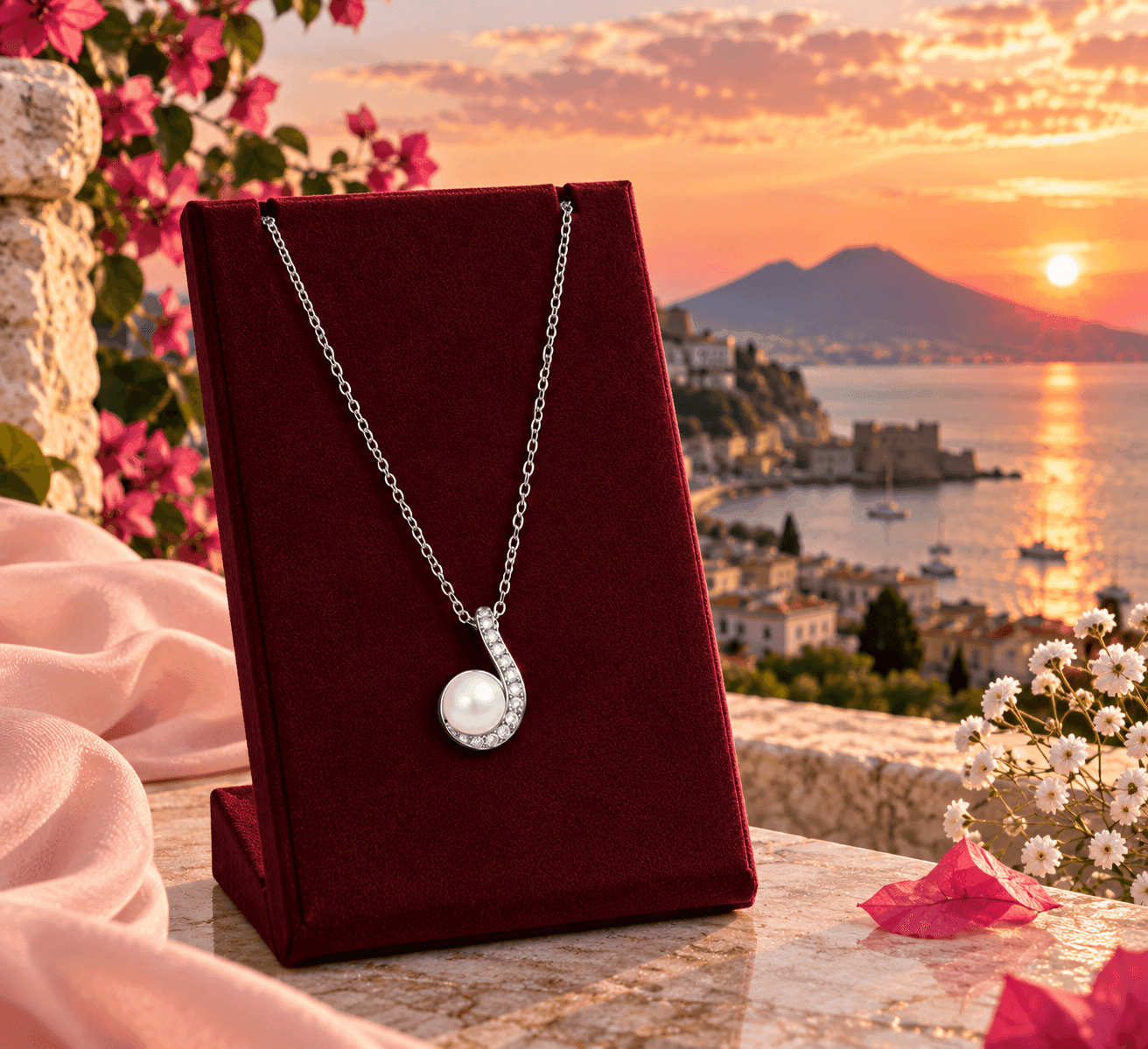 MABINA  -  Collana con perla coltivata e diamanti lab-grown 0,10 carati MY DIAMOND - 5