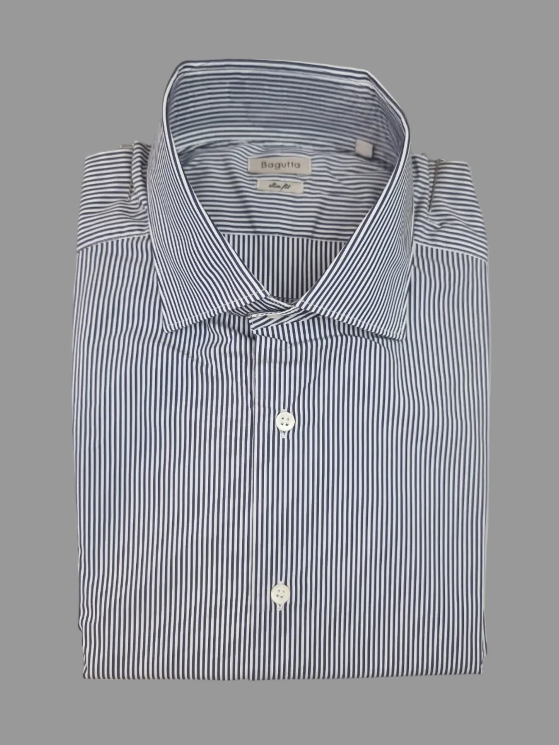 Camicia uomo Bagutta righe blu scuro - 3