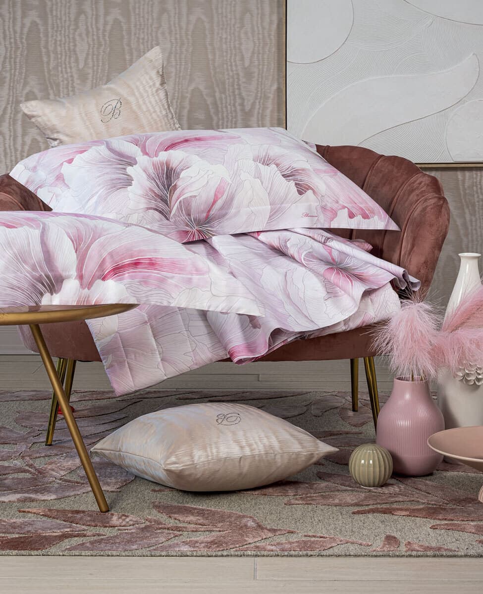 Blumarine Completo Lenzuola Matrimoniale Bella di Notte  300 TC – Colore Pesca - 3