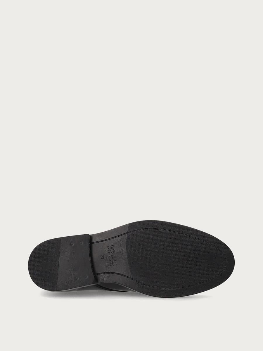 Frau stringate donna in pelle spazzolata nero A84Z3 - 5