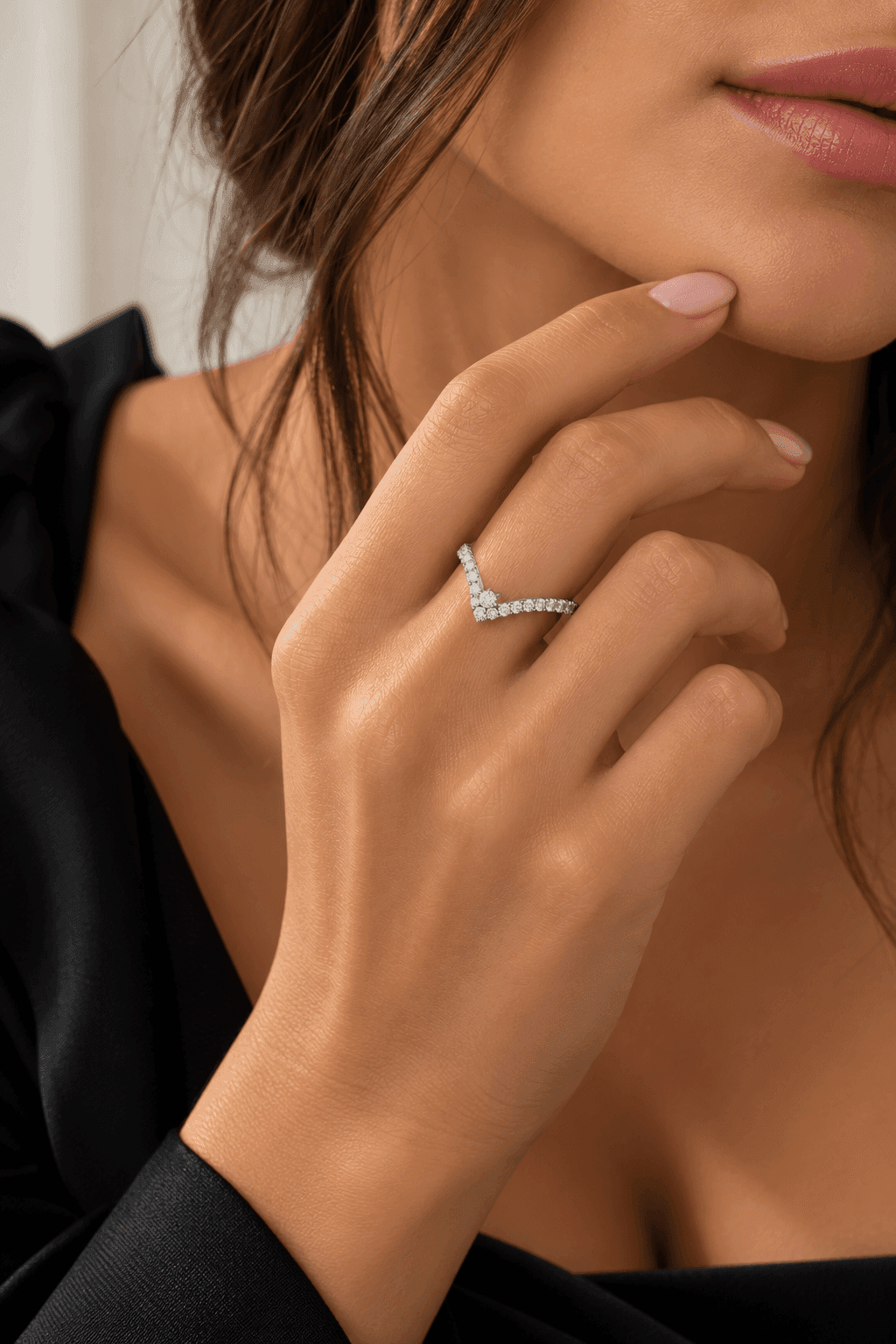 Anartxy -  Anello Alma chevron zirconi - 2