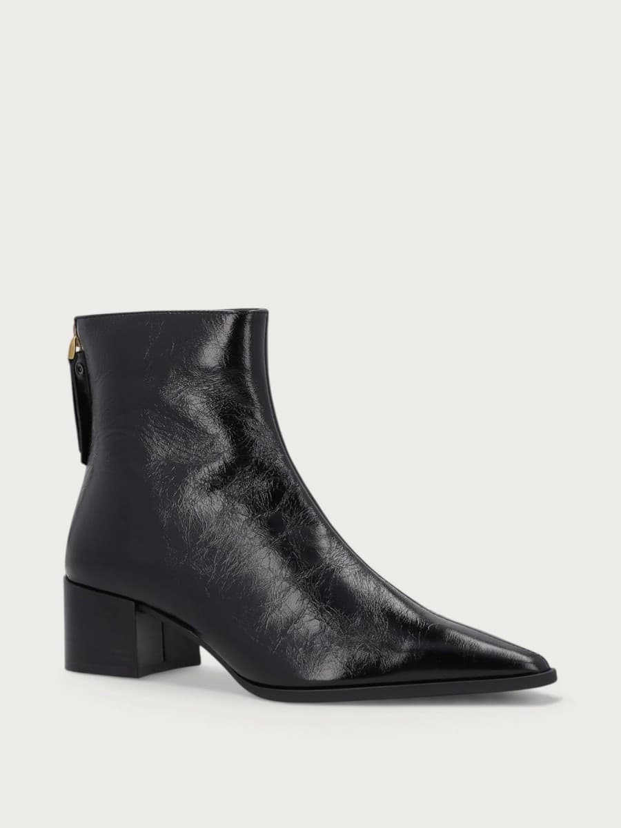 Frau stivaletti donna a punta in pelle black A65S7 - 2
