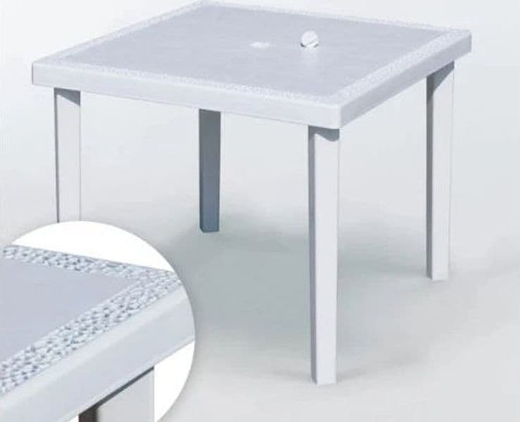 Tavolo Gruvyer 90x90 in polipropilene Bianco - 3