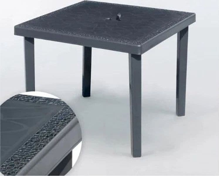 Tavolo Gruvyer 90x90 in polipropilene Antracite - 3