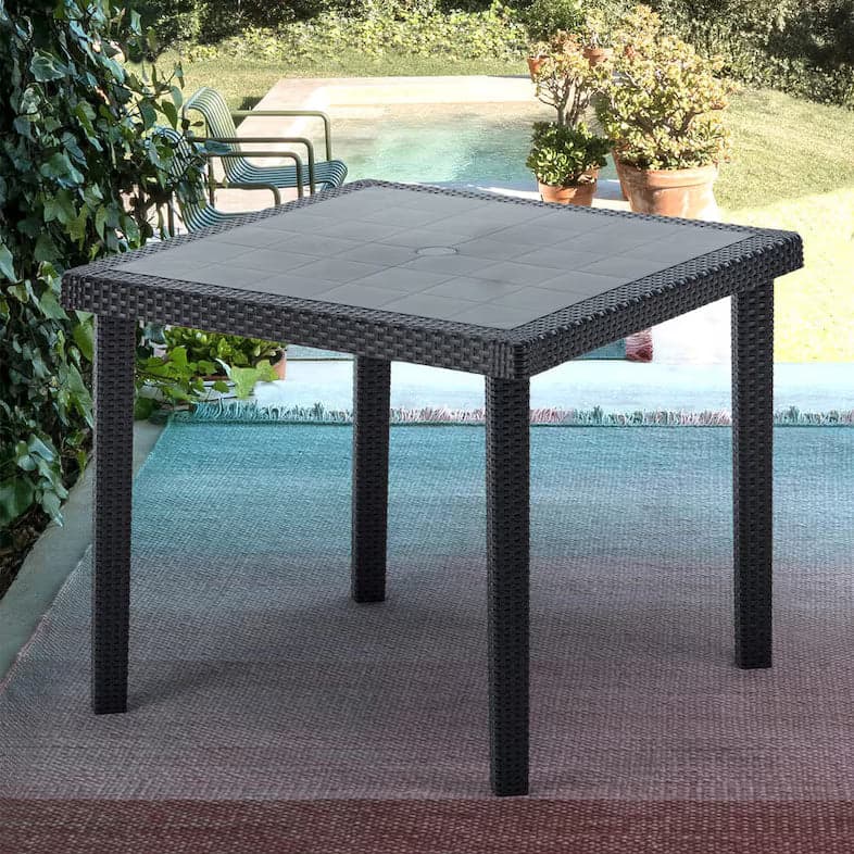 Tavolo Boheme 90x90 polimerico quadrato Antracite - 2
