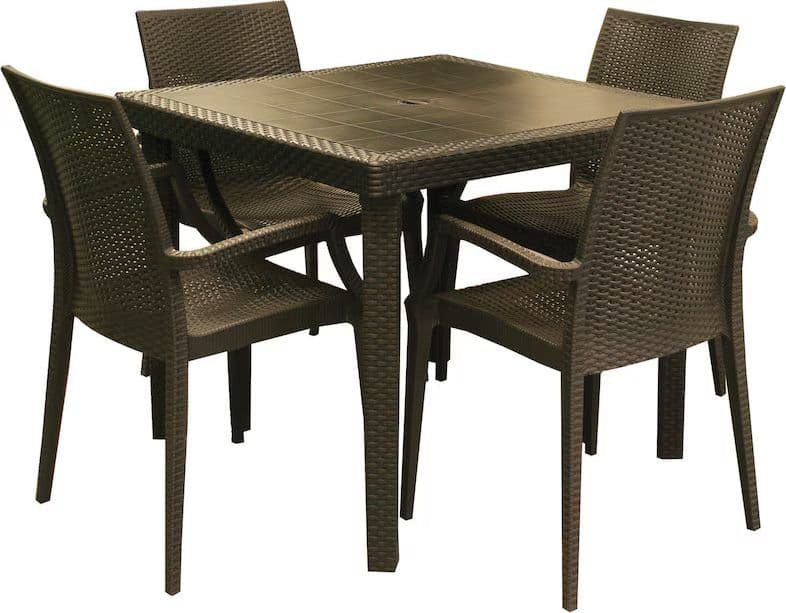 Tavolo Boheme 90x90 polimerico quadrato Antracite - 3