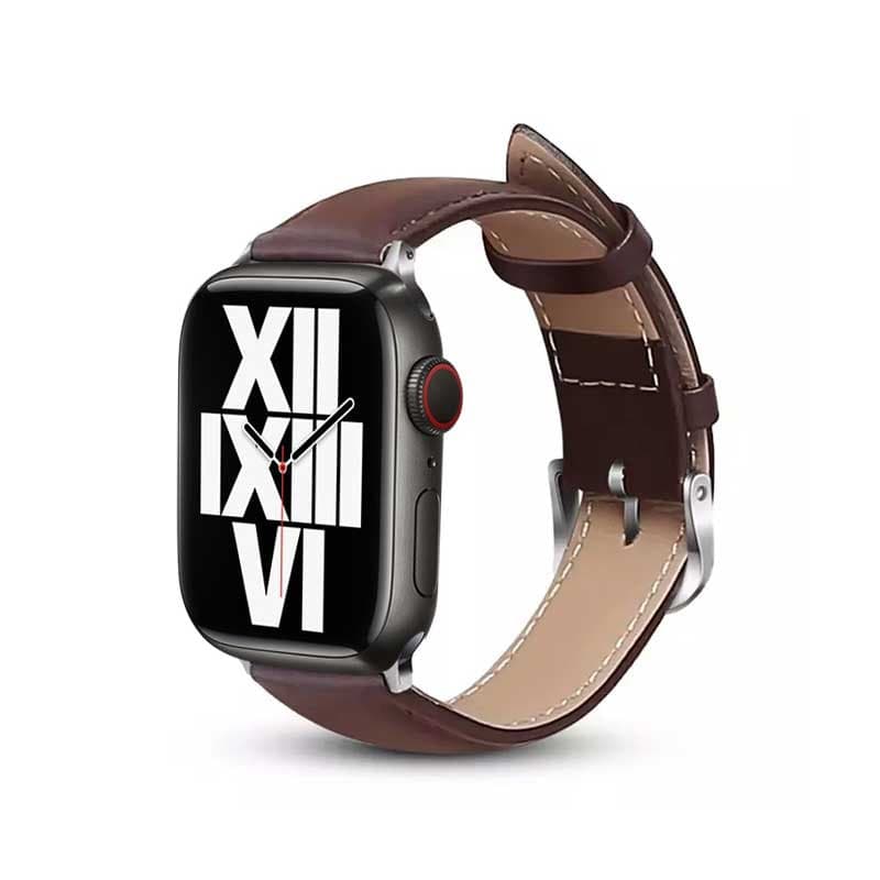 Cinturino Crong Noble - Cinturino in vera pelle per Apple Watch 38/40/41/42 mm (Espresso) - 2