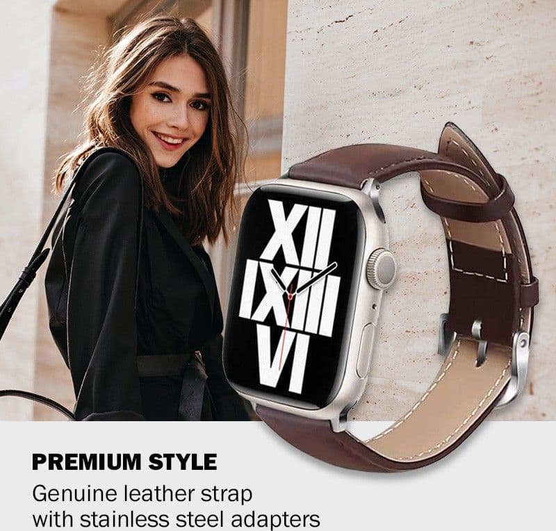 Cinturino Crong Noble - Cinturino in vera pelle per Apple Watch 38/40/41/42 mm (Espresso) - 15