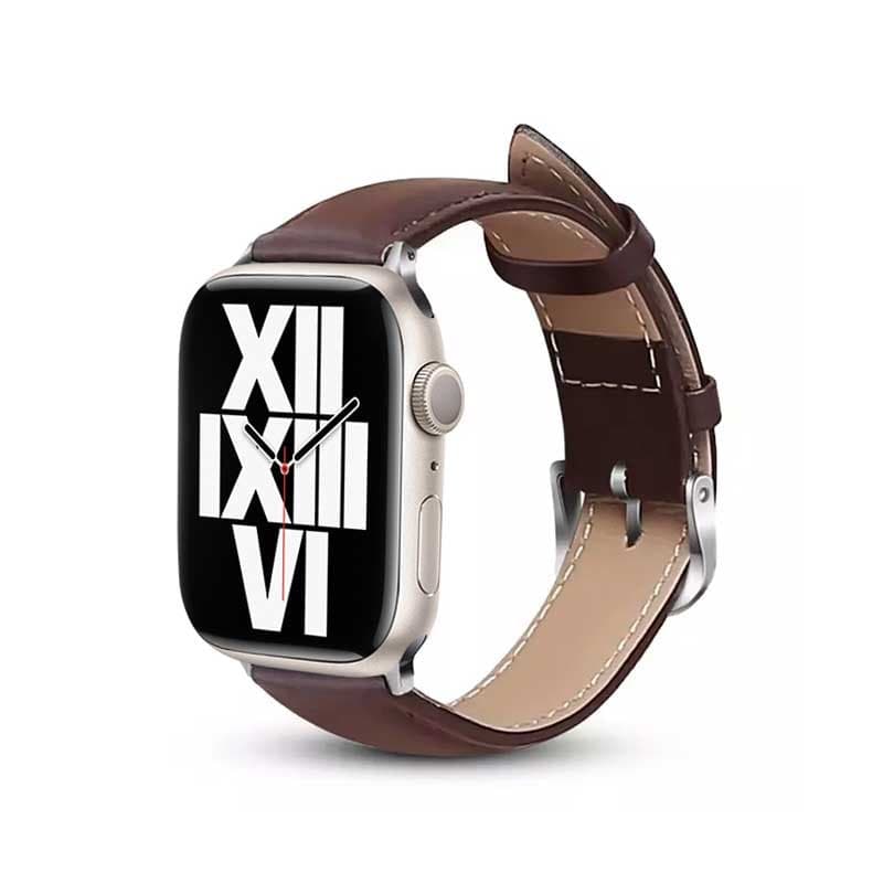 Cinturino Crong Noble - Cinturino in vera pelle per Apple Watch 38/40/41/42 mm (Espresso) - 3