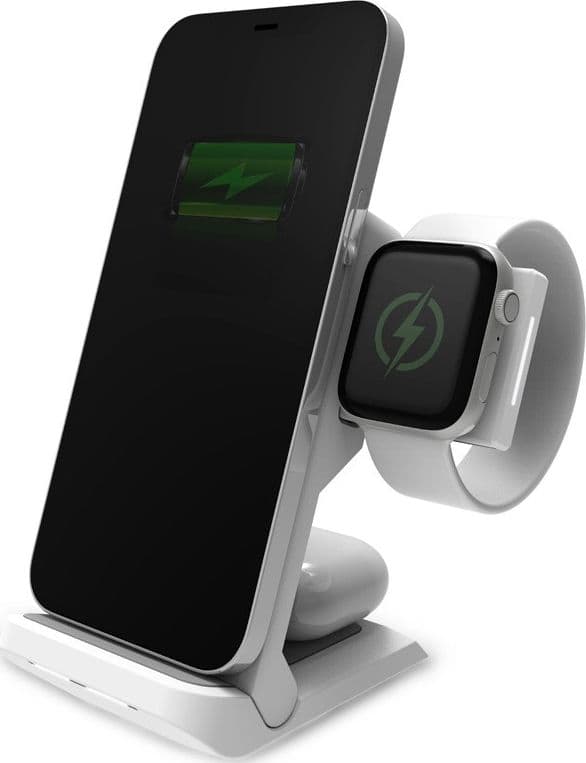 STM ChargeTree Go 3-in-1 Charging Station for Phone, AirPods, Apple Watch - White - 4