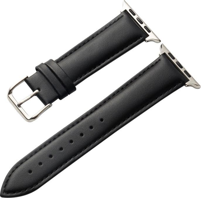 Cinturino Crong Noble - Cinturino in vera pelle per Apple Watch 44/45/46/49 mm (Nero) - 12