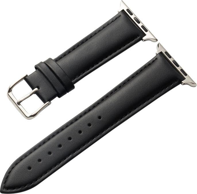 Cinturino Crong Noble - Cinturino in vera pelle per Apple Watch 44/45/46/49 mm (Nero) - 4