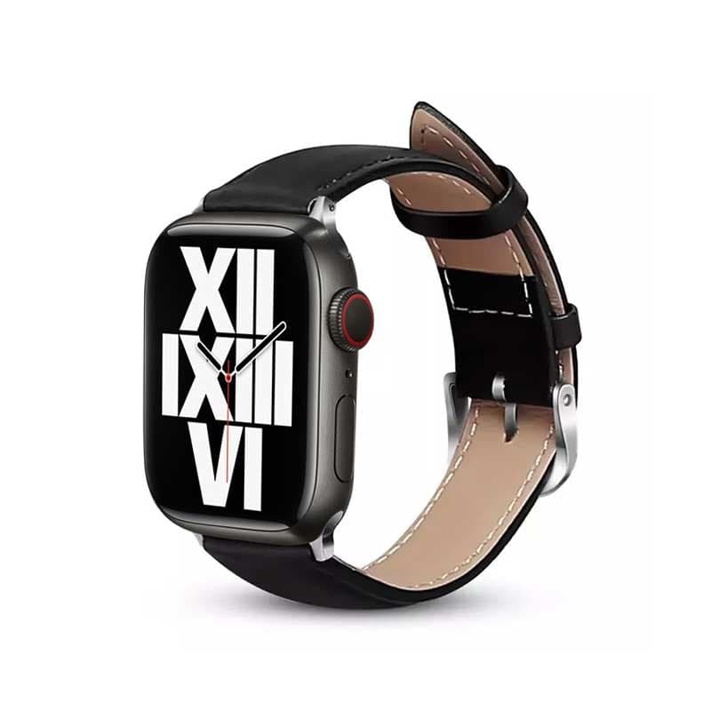 Cinturino Crong Noble - Cinturino in vera pelle per Apple Watch 44/45/46/49 mm (Nero) - 9