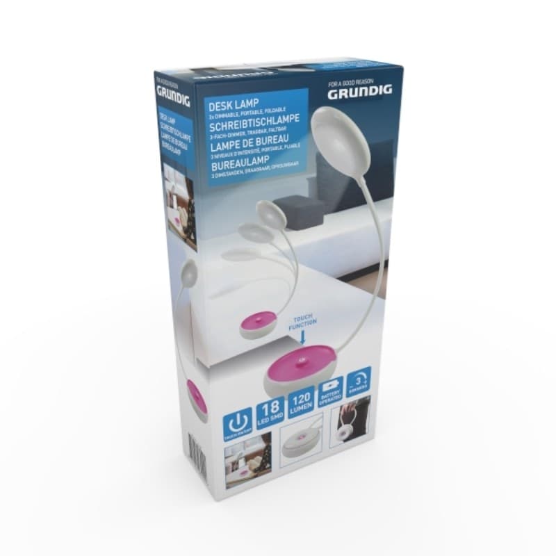 Grundig - Folding LED office lamp 15cm (pink) - 4