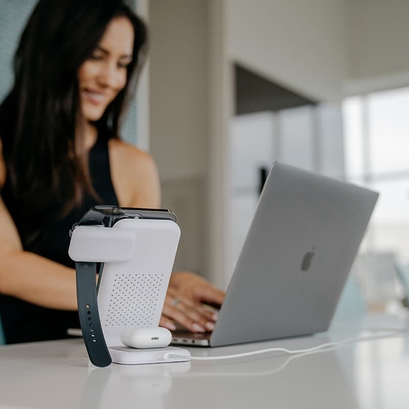STM ChargeTree Swing 3-in-1 Charging Station for Phone, AirPods, Apple Watch - White - 18