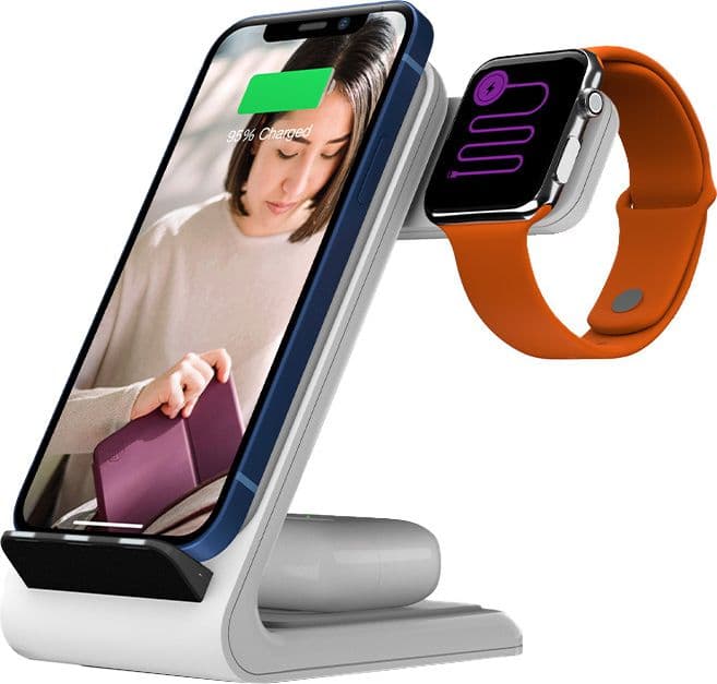 STM ChargeTree Swing 3-in-1 Charging Station for Phone, AirPods, Apple Watch - White - 4