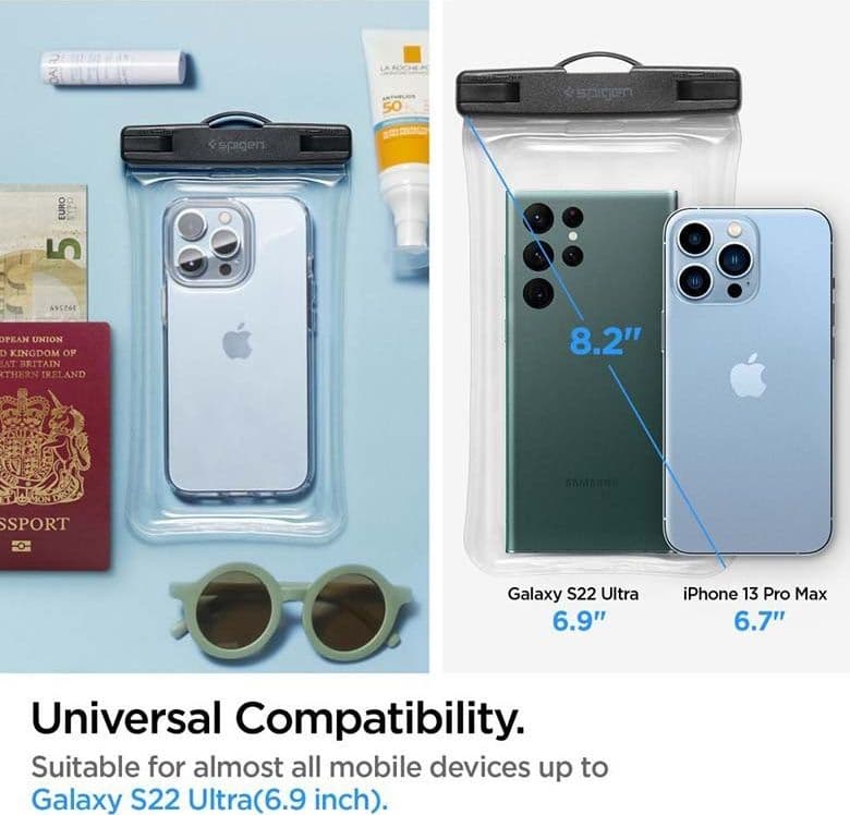 Spigen A610 Universal Waterproof Float Case - Case for smartphones up to 6.9" (Transparent) - 7