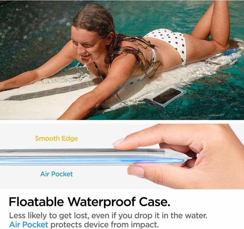 Spigen A610 Universal Waterproof Float Case - Case for smartphones up to 6.9" (Transparent) - 10