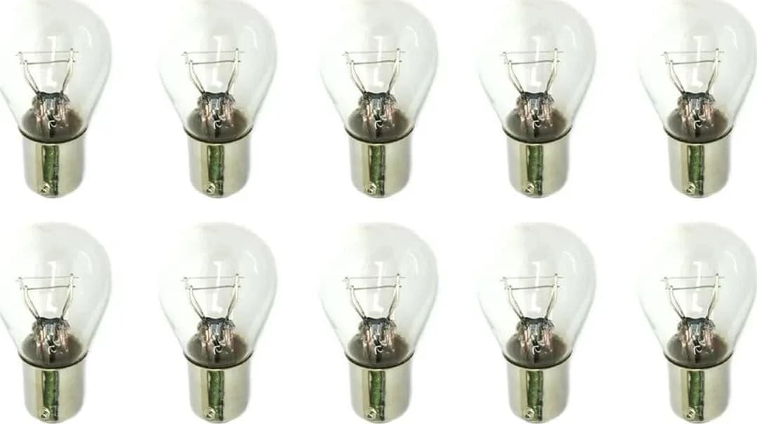 10 Lampadine Alogene S25 P21/4W (BAZ15d) 12V – Lampade a Doppio Filamento con Innesto Asimmetrico - 2