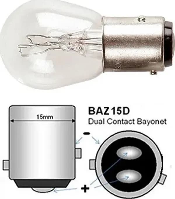 10 Lampadine Alogene S25 P21/4W (BAZ15d) 12V – Lampade a Doppio Filamento con Innesto Asimmetrico - 5