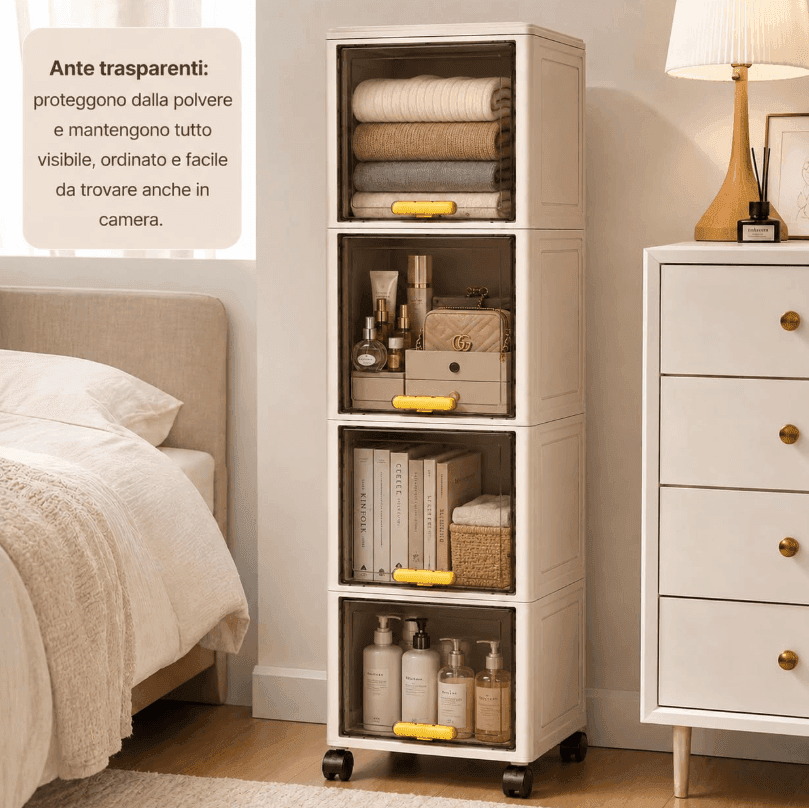Cartospedia - Mobiletto Bagno Salvaspazio 4 Livelli con Ruote - Organizer Salvaspazio  (20x30x111,7 cm) - 3