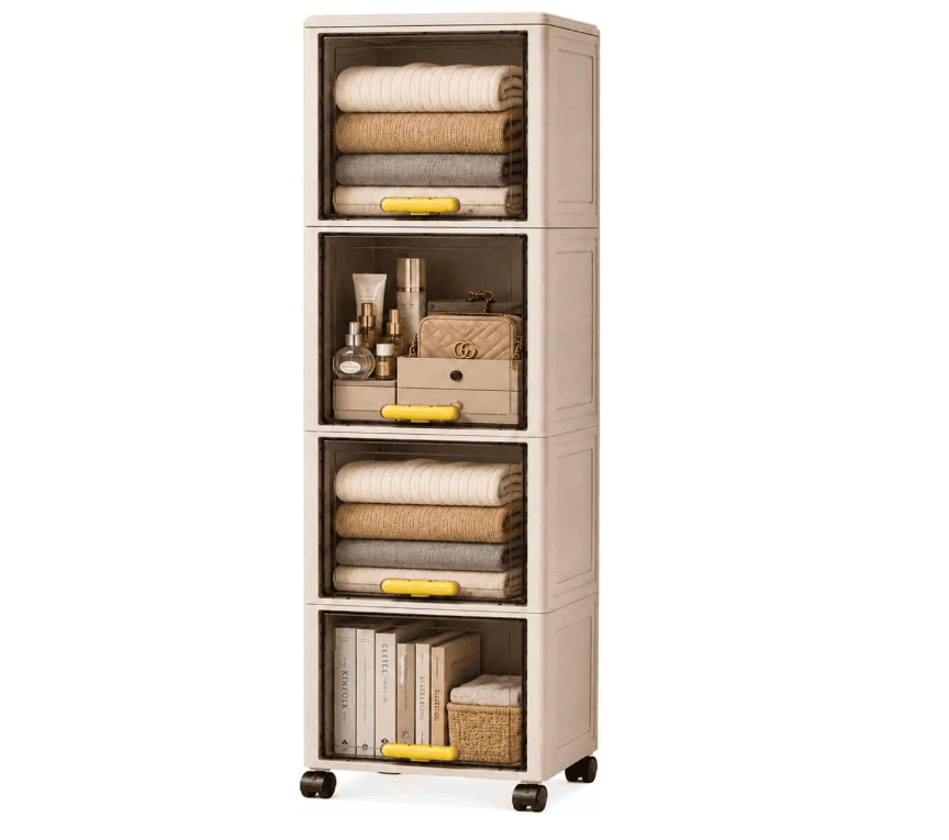 Cartospedia - Mobiletto Bagno Salvaspazio 4 Livelli con Ruote - Organizer Salvaspazio  (20x30x111,7 cm) - 4