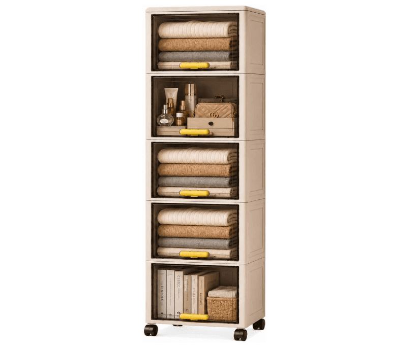 Cartospedia - Mobiletto Bagno Salvaspazio 5 Livelli con Ruote -  (20x30x138,5 cm) per Bagno,Cucina e Lavanderia - 2