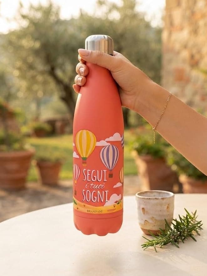 Bottiglia Termica Brandani 500 ml Arancione in Acciaio Inox con Chiusura Ermetica - 3